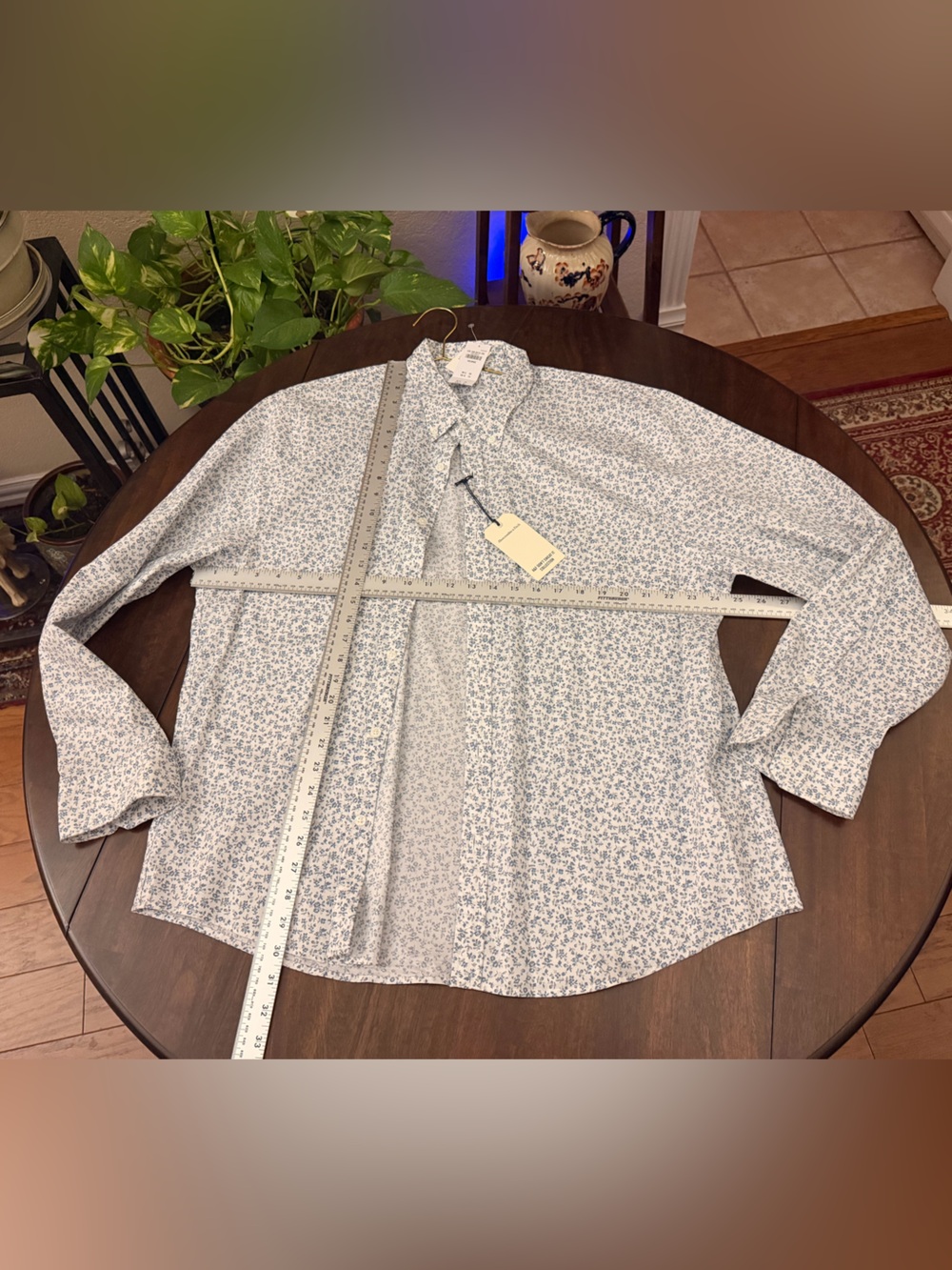 Abercrombie & Fitch Light Blue Floral Button-Down Shirt